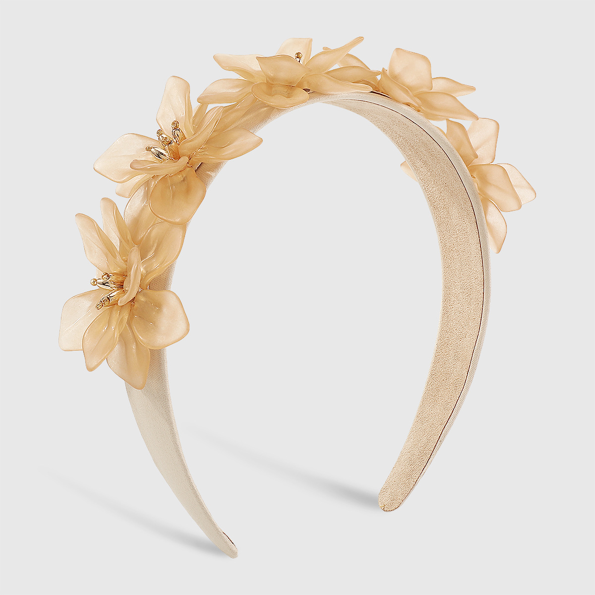 F5594 Europe And America Cross Border Fashion Design Three-dimensional Resin Flower Headband Temperament Artificial Flower Headband Hair Accessories Female display picture 7