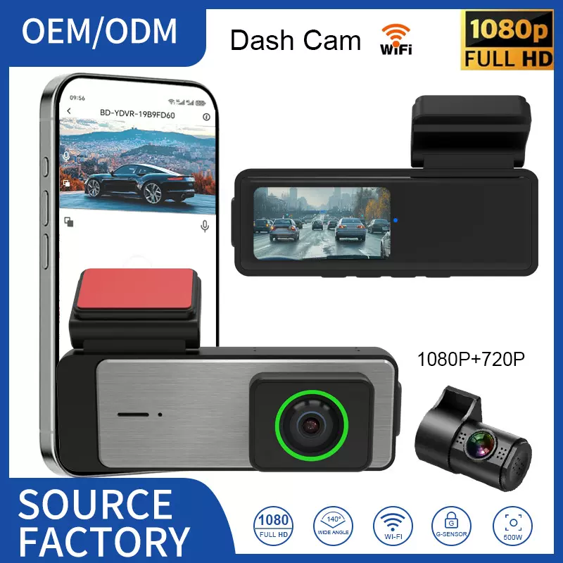 跨境热销行车记录仪WiFi手机互联车载记录仪双路1.97寸屏Dash Cam