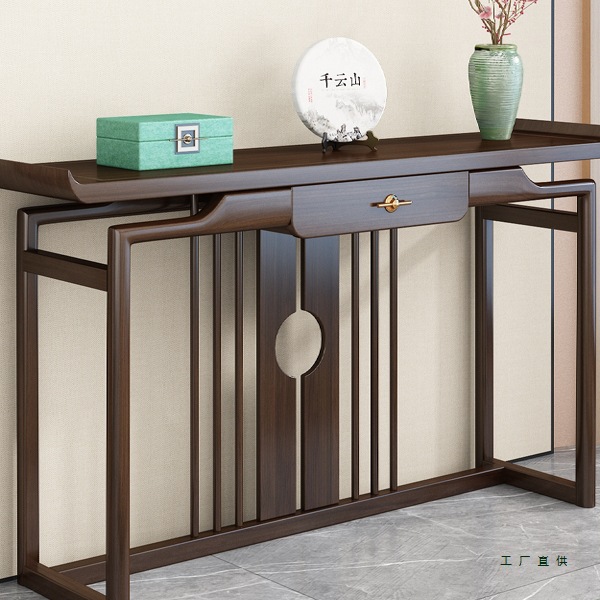 New Chinese-Style Solid Wood Chinese-Style Offering Table, Entryway Console Table, Simple Offering Table, Light Luxury Entryway Cabinet