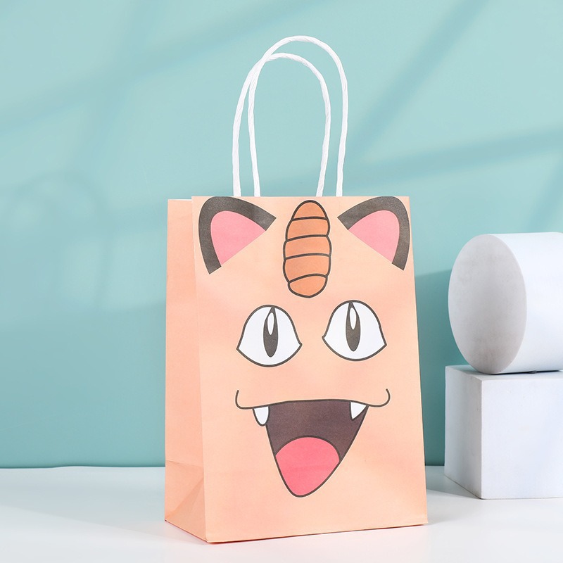 Bolsas de regalo de cumpleaños, bolsas de cartón cartón, bolsas de embalaje para llevar, bolsas de embalaje de regalo de fiesta para niños, bolsas de mano