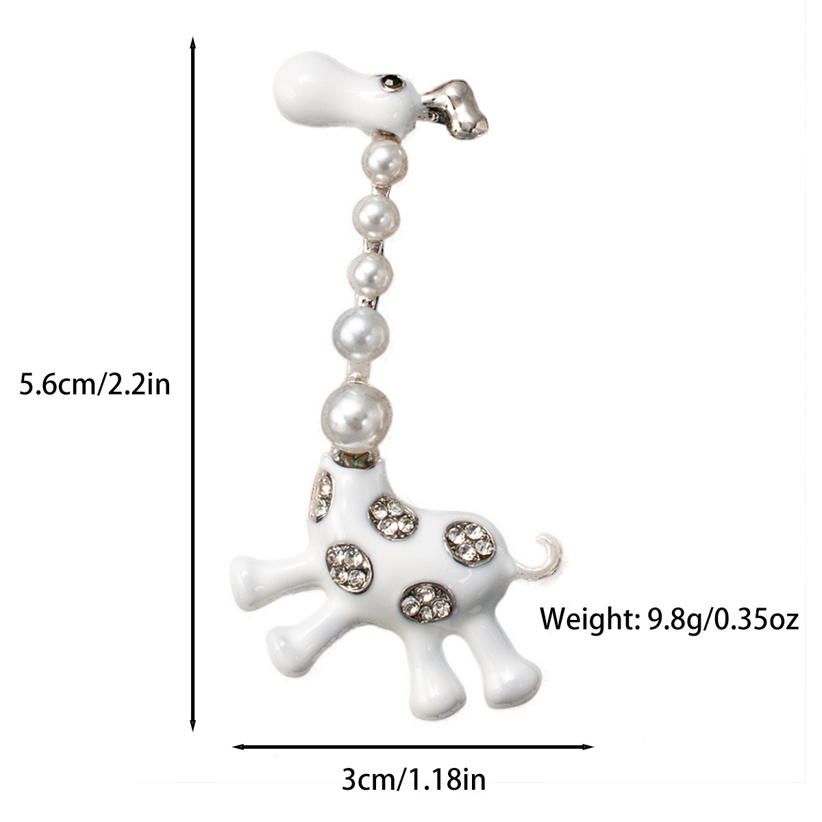 Cute Enamel Pearl Giraffe Brooch for Women, Light Luxury Niche Animal Deer Pin, Unique Fashion Versatile Accessory