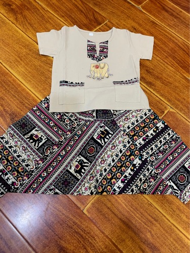 Nation-style embroidery cartoon animal cotton-linen set for young children, including short-sleeved shirts and shorts for boys, wholesale