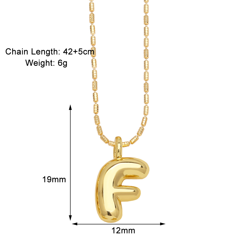 Copper Gold Plated Simple Style Letter Pendant Necklace display picture 8