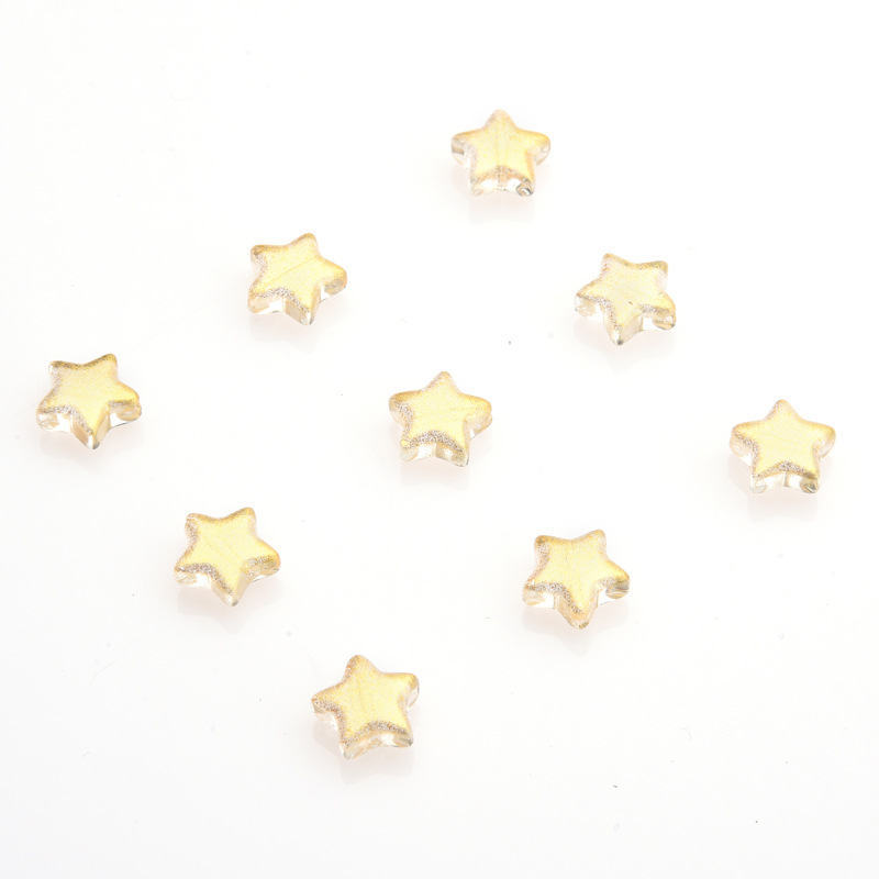 50 Pièces/Paquet 10*10mm Trou 1~1.9mm Verre Star Perles display picture 12