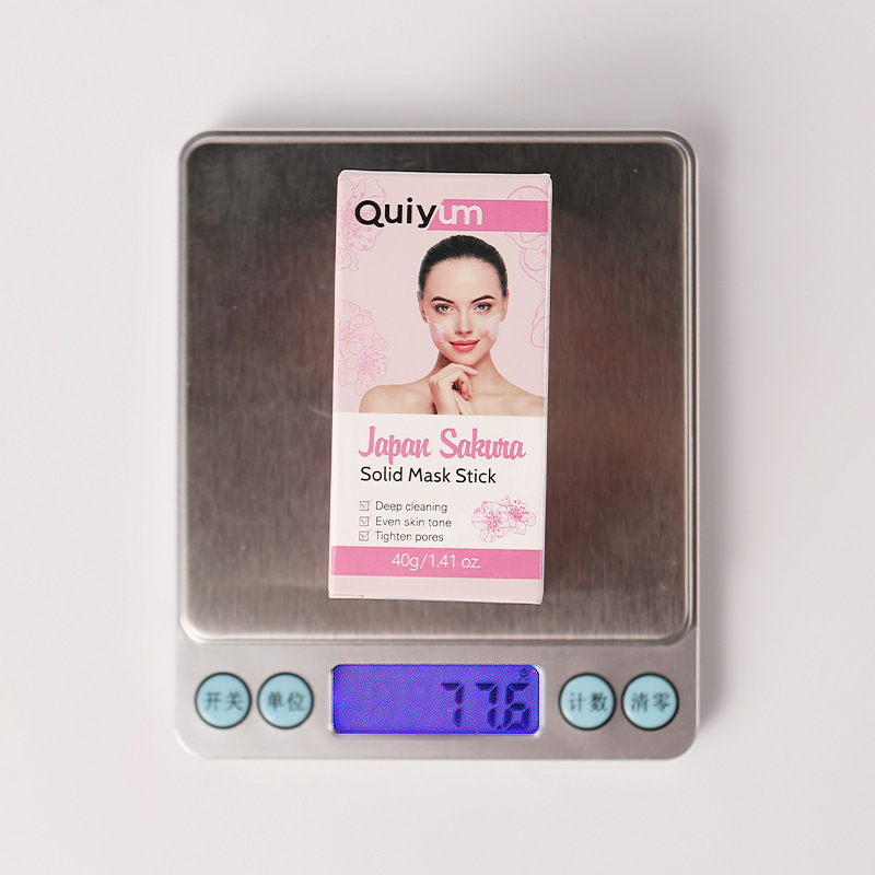 QUIYUM Japanese Cherry Blossom Solid Mask Stick 40g Hydrating, Moisturizing and brightening skin tone Cross-border manufacturer wholesale in stock undefined