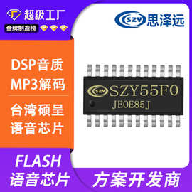 SZY55F0  32位MCU  16IO口 可最大外挂SPI 128M   SSOP24语音芯片