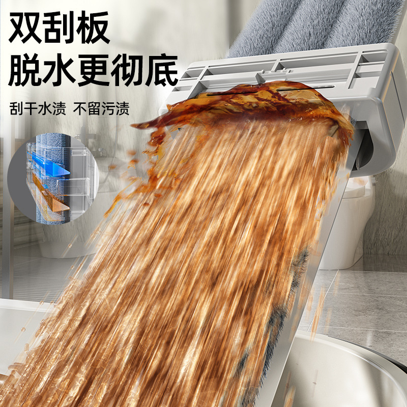 新款加大免手洗平板拖把家用免洗便捷懒人净地拖布收纳擦地神器|undefined