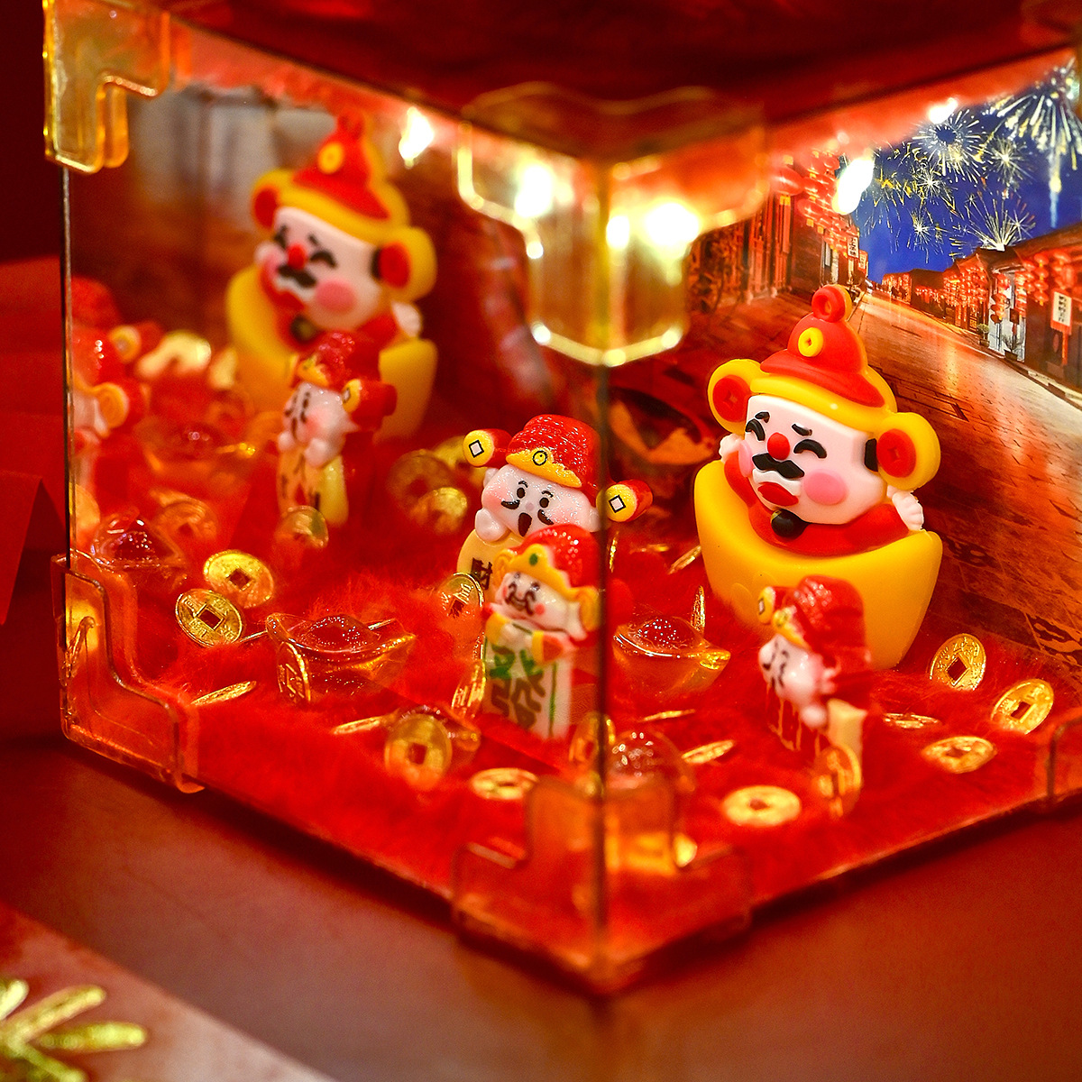 Cubo de Rubik de Año Nuevo, el dios de la riqueza, los adornos de la luz nocturna, el bricolaje hecho a mano, los regalos festivos creativos, todas las direcciones para dar la bienvenida al dios de la riqueza