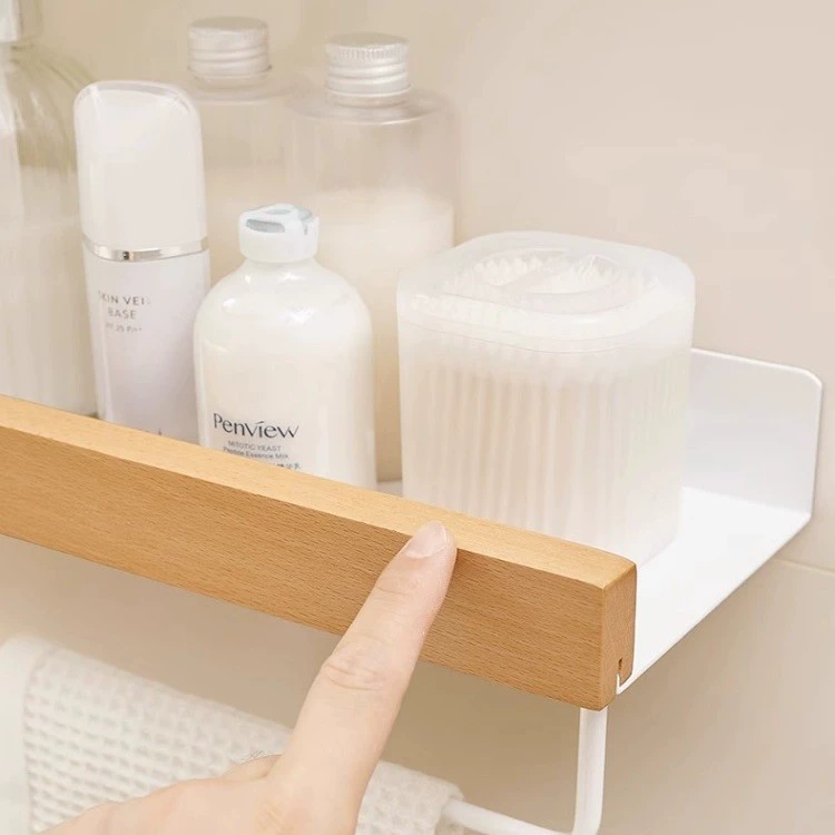 Creamy style bathroom storage rack wash basin without punching bathroom wall-mounted wall toilet storage towel rack