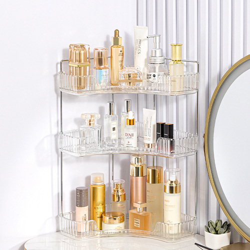 Bathroom shelf light luxury corner rack washbasin wall cosmetic transparent storage rack
