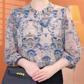 一件代发春夏季新款t恤女七分袖时尚气质小衫宽松显瘦百搭上衣女