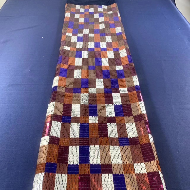 Multicolor pequeño cuadrado geometría tela de forma especial vestido de boda comercio exterior transfronterizo Medio Oriente tela de moda europea