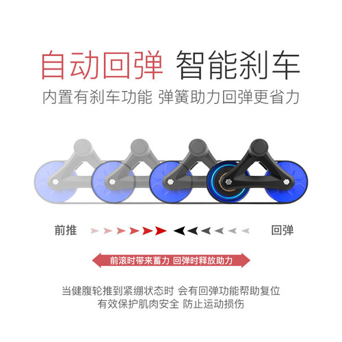 Automatic rebound double-wheel abdominal muscle wheel, men's and women's fitness equipment, tank wheel, home abdominal wheel, factory direct sales