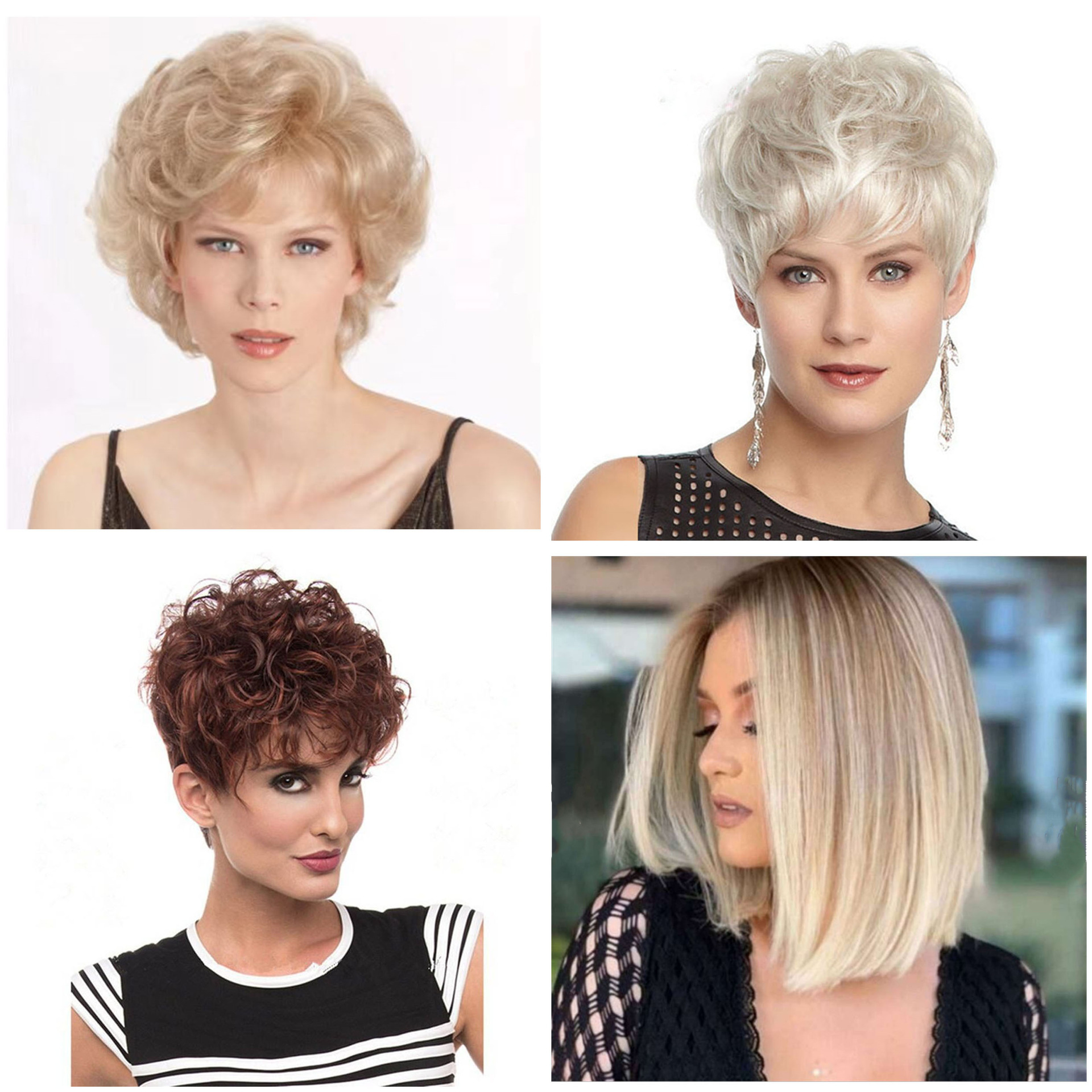 Temu Aliexpress Cross-Border European and American Wigs for Women, Gradient Golden Wig with Rose Net, High-Temperature Silk Fiber
