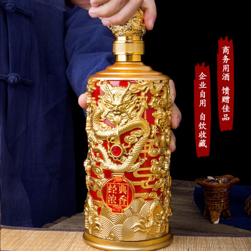 A gift set of high-end Guojing Town 750ml premium liquor, 52-degree whole-box original pure grain strong aroma baijiu