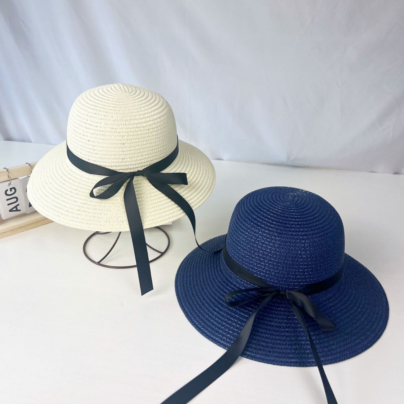 Sombrero de paja para el sol de verano para mujer con lazo de cinta negra, sombrero de ala ancha, sombrero tipo cubo para adultos, sombrero de protección solar para mujer con ala ancha.