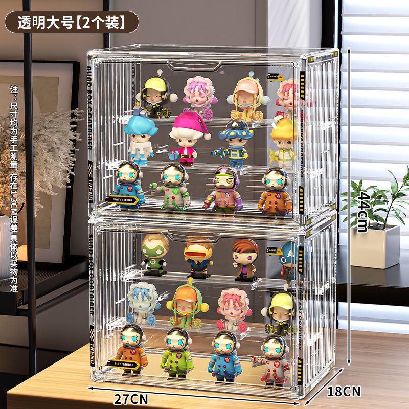 ラブブマカロンビニール人形ラブブ座りパーティーディスプレイボックス防塵コンテナ収納ボックスキャビネット|undefined