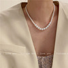 Retro brand necklace from pearl, Korean style, Chanel style