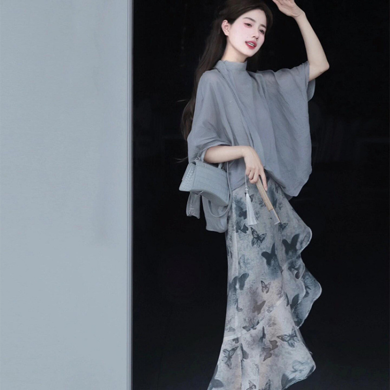 탑+스커트[고품질] 투피스 세트