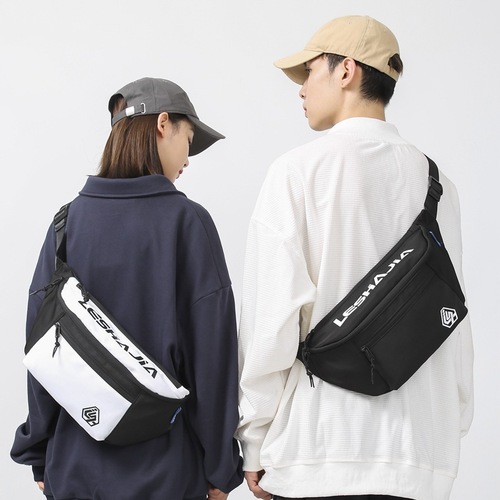 Japanese chest bag for men ins trendy brand personality Hong Kong style shoulder bag for female college students large capacity Korean version tooling crossbody bag