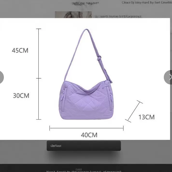 NEW棉服包女小众菱格百搭单肩斜跨包包大容量学生上课手提包