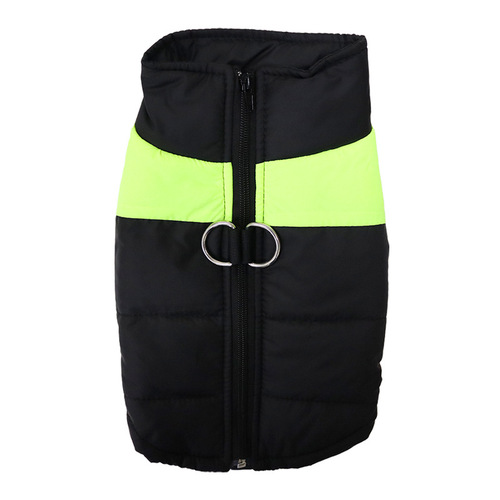 Pet dog winter warm thickened cold-proof ski suit, windproof vest, cotton-padded coat, traction jacket, down jacket.