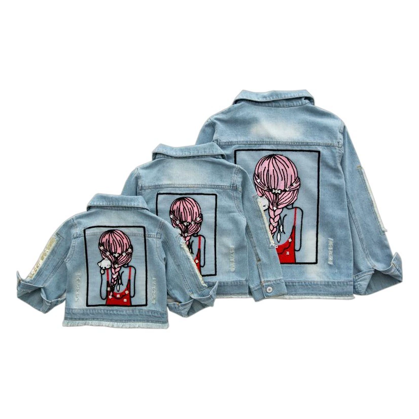 Детская одежда со стразами, блестками для девочек, одежда с разбитыми дырками, детская джинсовая одежда, красивая фигурка, куртка для девочек, джинсовая куртка