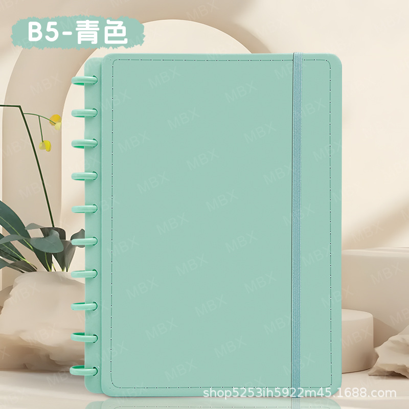 A5 macarrón botón de hongos cuaderno de cuaderno PU elástico cuaderno de cuadernos de papelería image 15