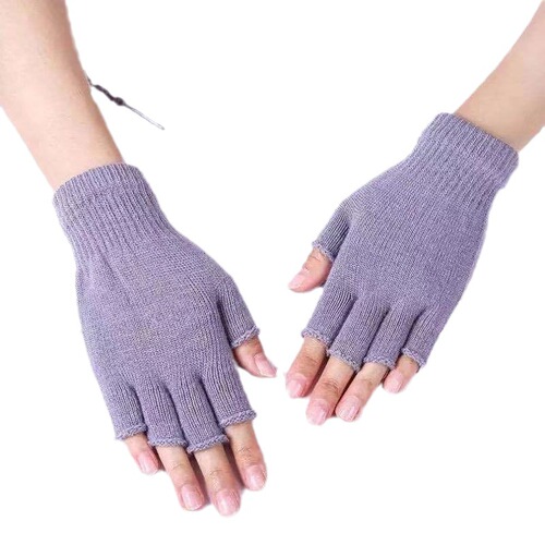 New Colorful Half-Finger Insulated Gloves for Men and Women, Thin Winter Knit Cold-Proof Riding Work Writing Finger-Revealing Gloves
