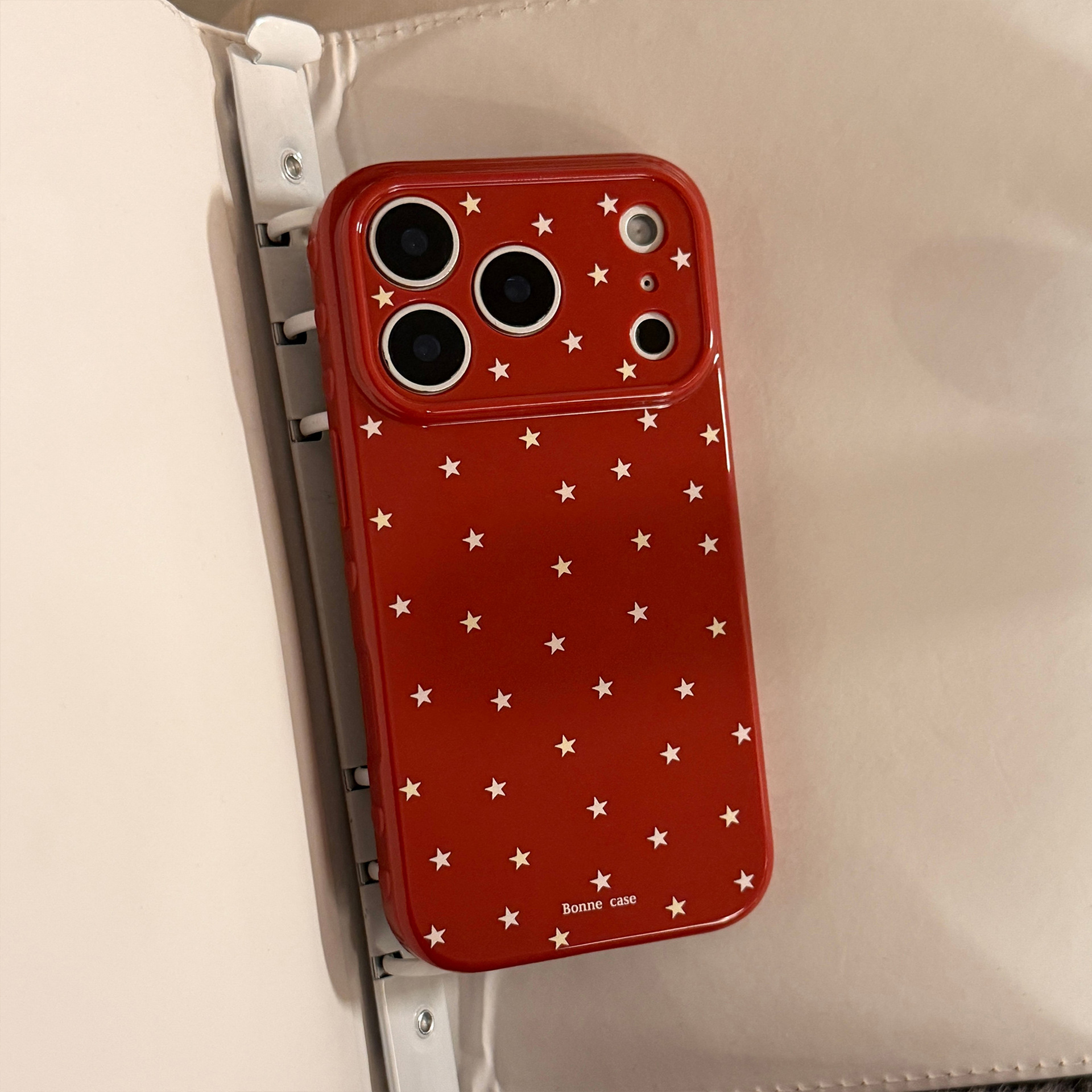Protective Phone Case For Iphone Burgundy Star Pattern Design_voghion.com