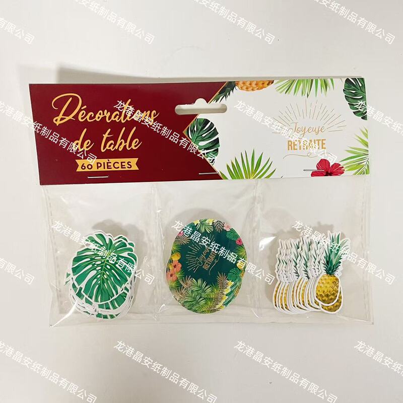 Leaf and Pineapple Paper Materials, Food and Tableware Decorations, Journal Bookmarks, Party Decorations