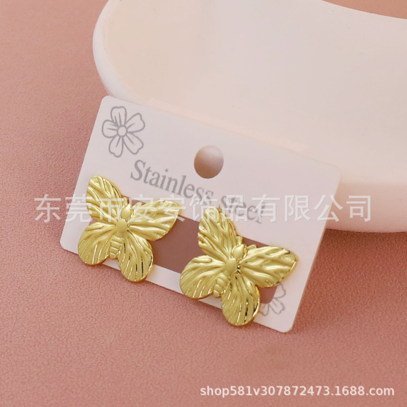复古法式经典图案爱心耳钉约会礼物优雅轻奢高级感简约钛钢饰品女|undefined