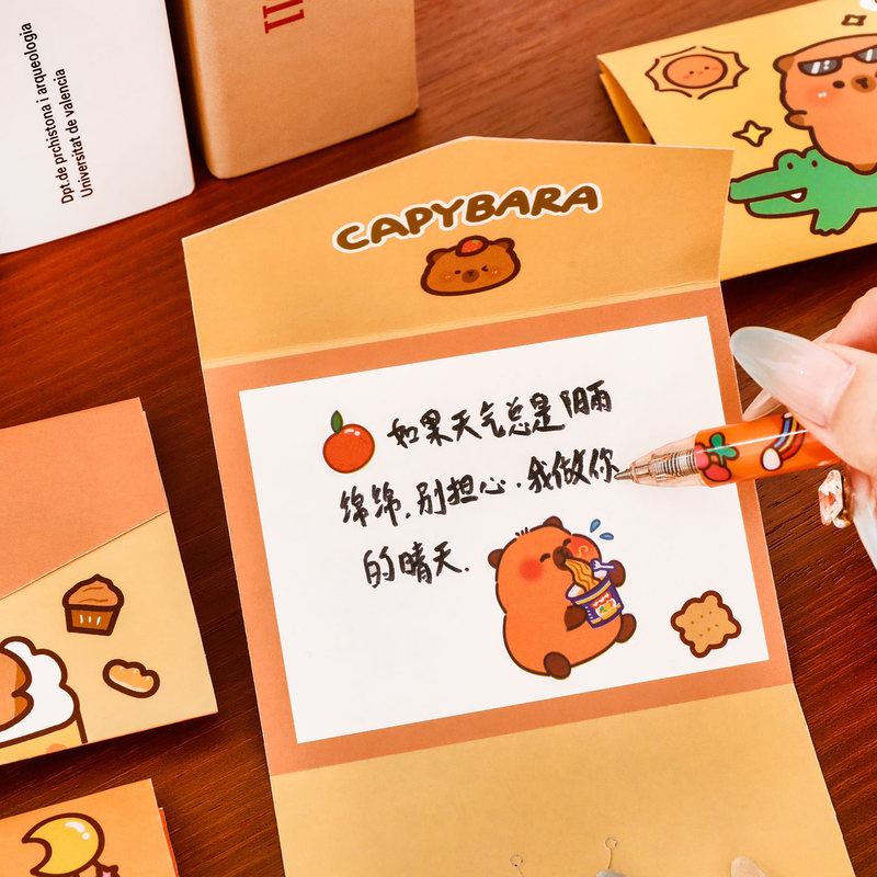 卡皮巴拉贺卡高颜值可爱水豚留言感谢祝福卡片学生文具礼品小卡片|undefined