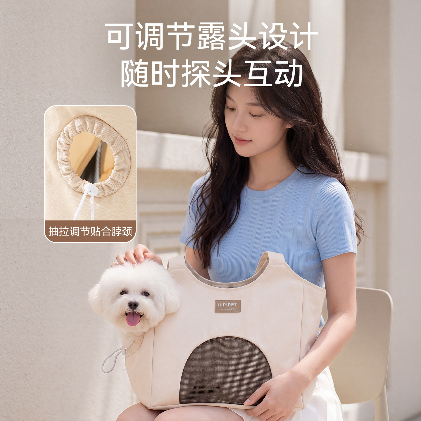 Bolsa de lona de primavera y verano simple, bolsa de perro pequeña y media, bolsa de gato, bolsa de hombro transpirable, bolsa de mano para mascotas.