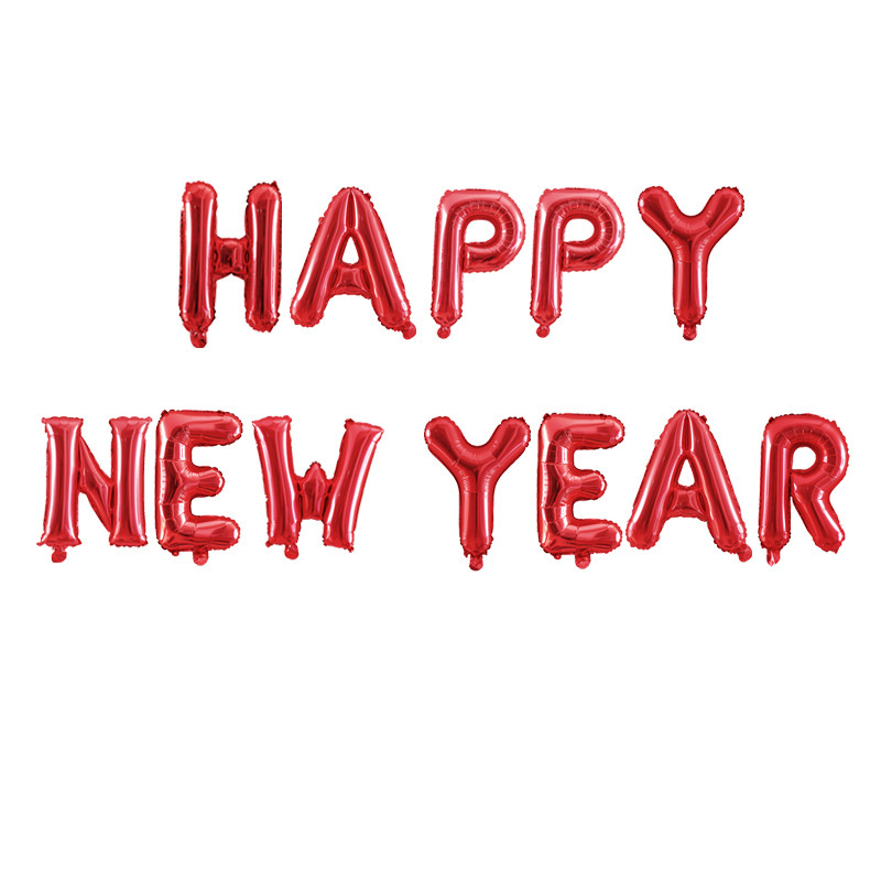 16インチhappy new yearアルファベットバルーンセット2023あけましておめでとうございます元旦装饰アルミフィルムバルーン|undefined