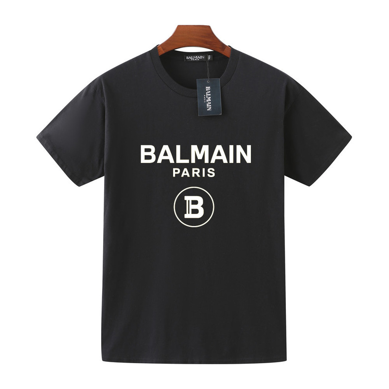 2022 New Ss Spring/Summer Balmain Gold Letter Print Cotton Loose T-Shirt Design for Men and Women 03