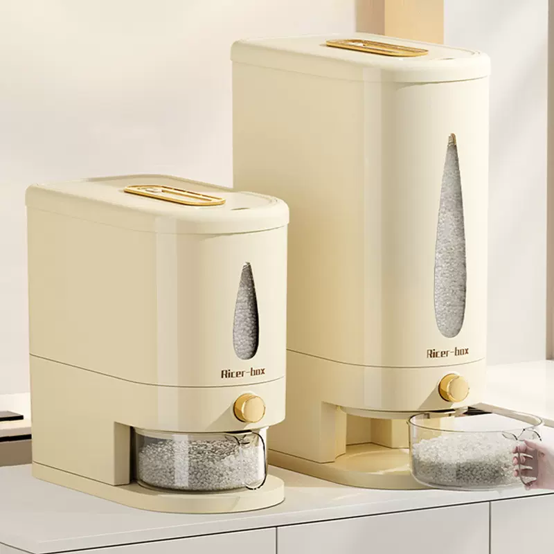 批发防虫防潮食品级材质按压米桶家用新款密封米缸储米储粮收纳桶