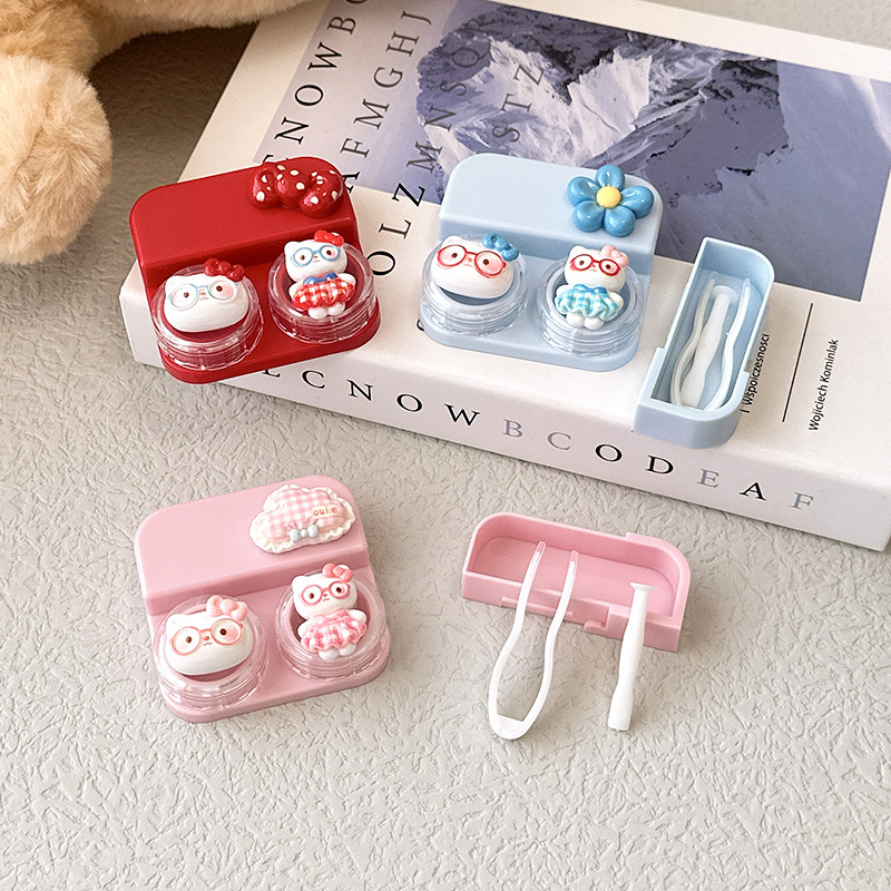 Long-Term Direct Supply of New Products, Compact Companion Box, Cute Drawer-Type Cartoon Contact Lens Box, Stable Supply