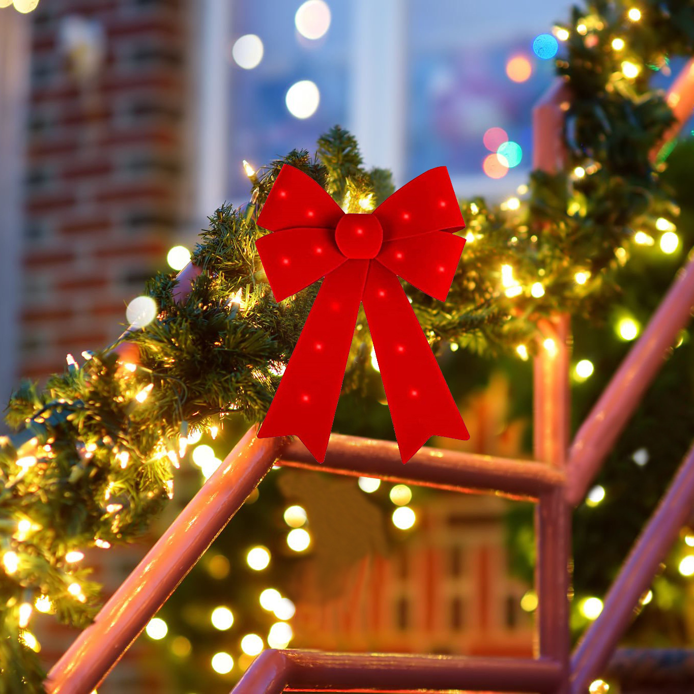 Navidad con lámparas fabricantes de arco PVC navideño arco navideño decoración navideña colgante fabricantes al por mayor