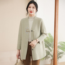 洋气减龄中长款女装中老年女开衫上衣2025年妈妈秋冬装针织衫外套