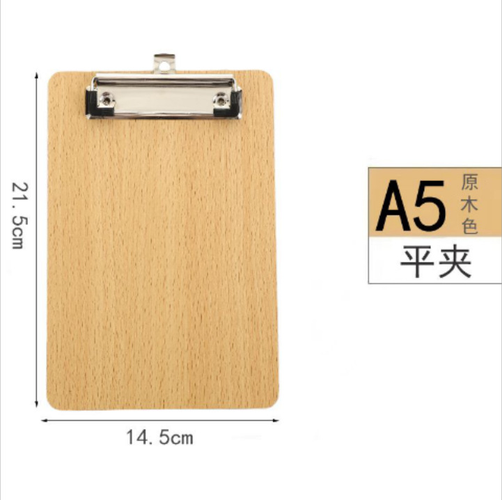 Clip de madera gruesa a4 tablero de carpetas tablero de escritura a5 tablero de contraplaca de papel suministros de oficina colgando carpetas al por mayor