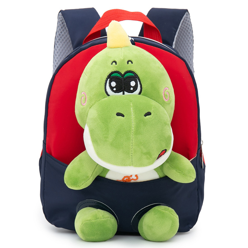 2023 nueva muñeca de dibujos animados desmontable kindergarten mochila de dibujos animados dinosaurio felpa niños bebé mochila
