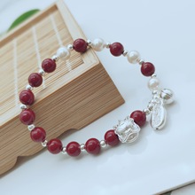 纯银醒狮朱砂手链女手环铃铛平安本命年足银手链2025蛇年礼品批发