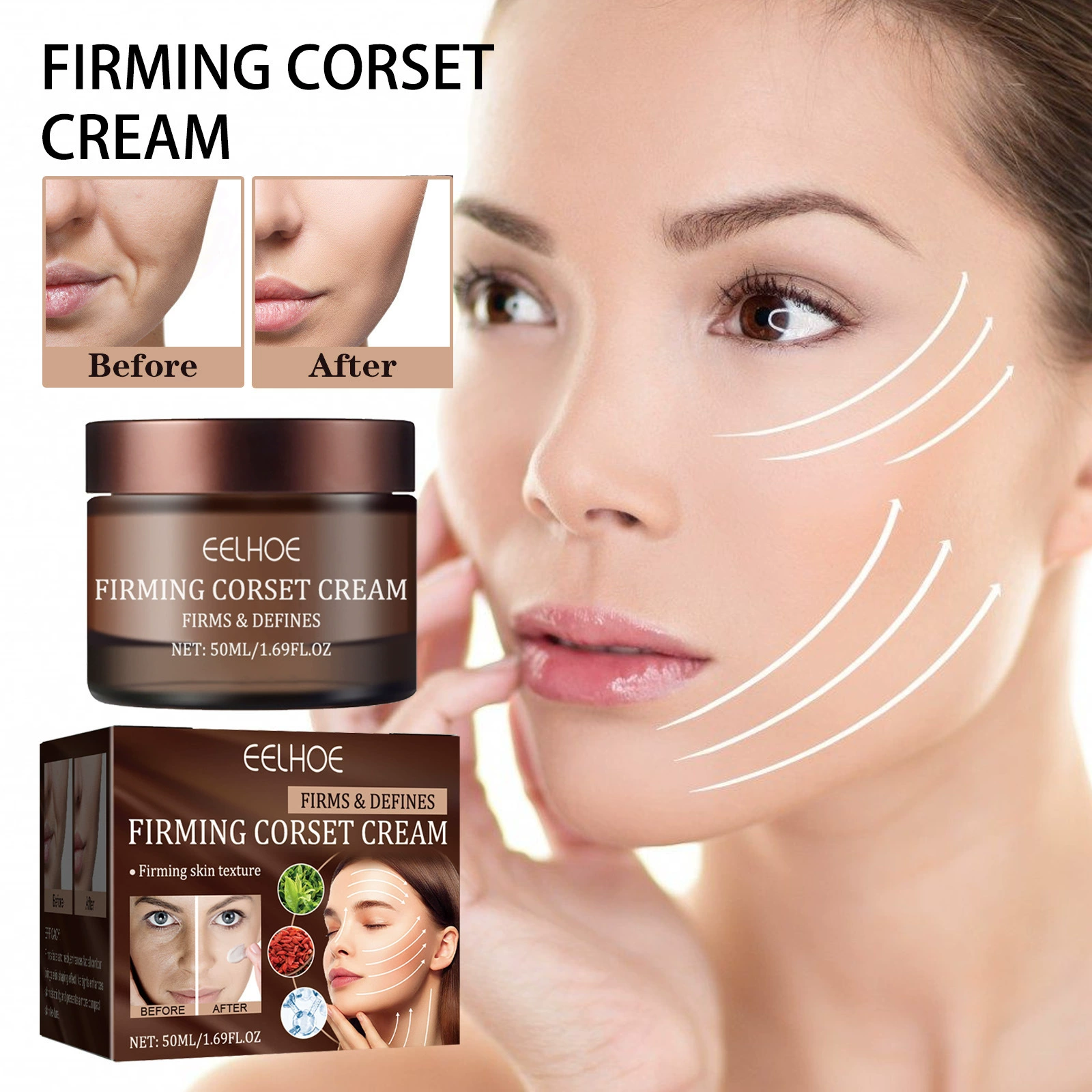 EELHOE черный чай укрепляющий косметический крем для лица увлажняет и омолаживает кожу против морщин