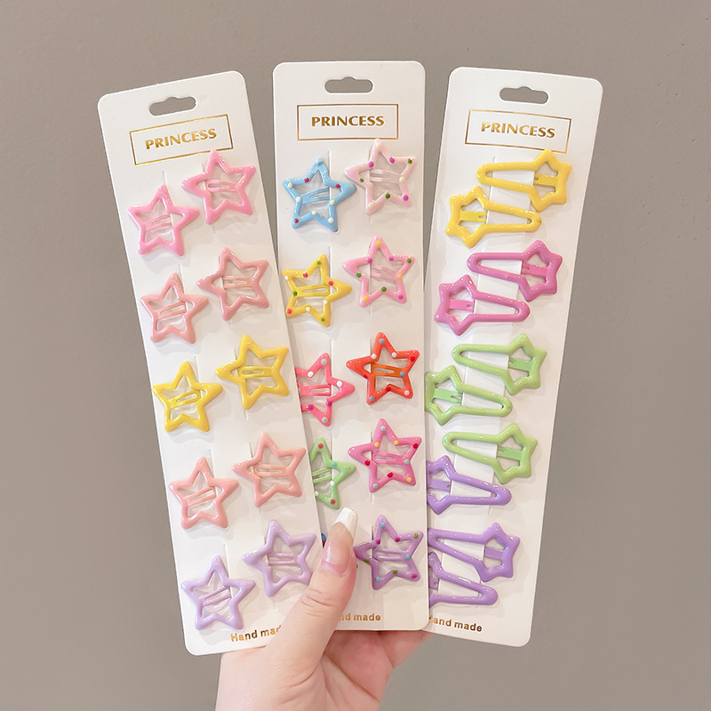 Nueva horquilla de cinco puntas estrella lado clip estrella simple accesorios para el cabello