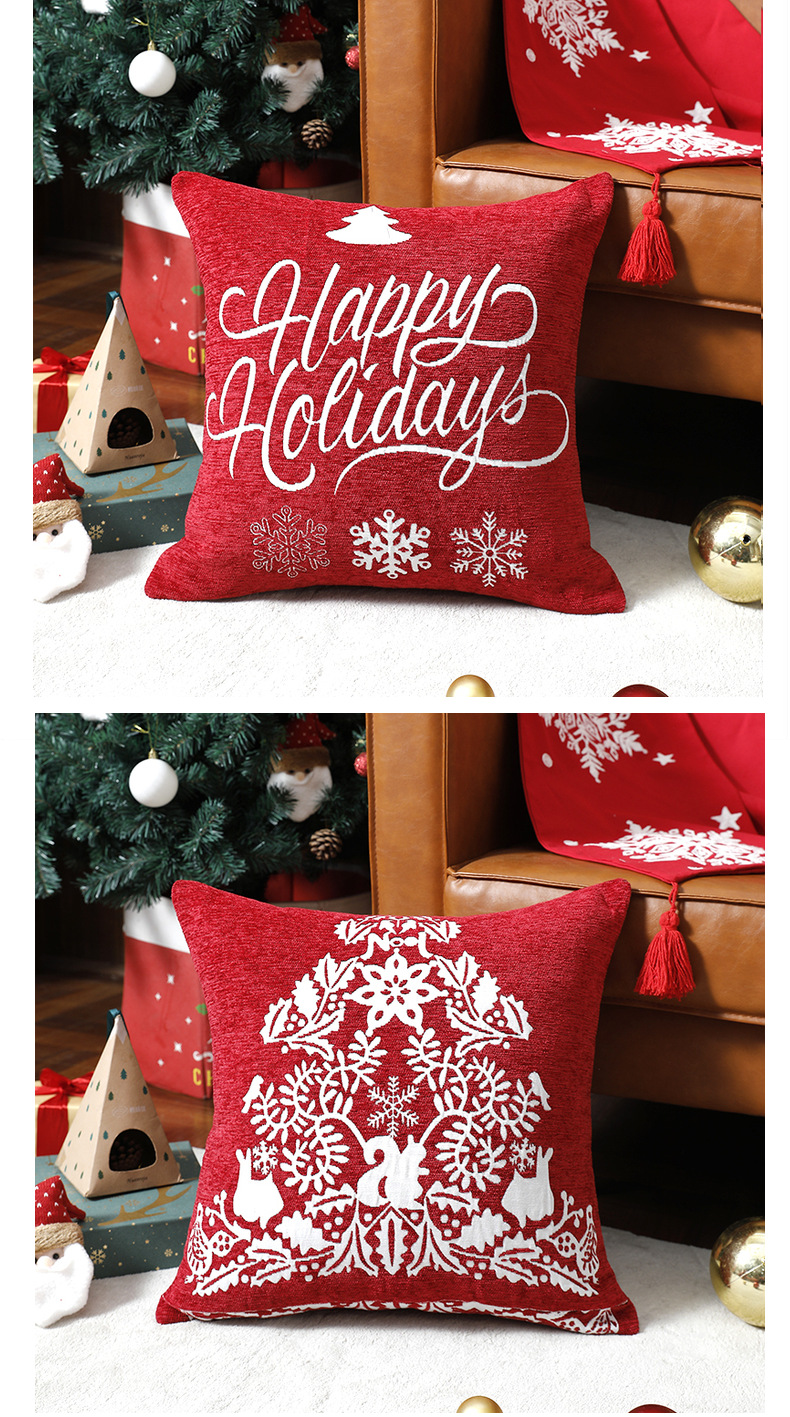 Capa de almofada de natal jacquard com floco de neve_voghion.com
