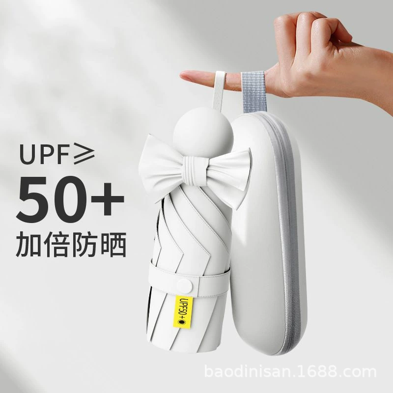 Umbrella, small capsule solar-powered, sun protection, UF-protection
