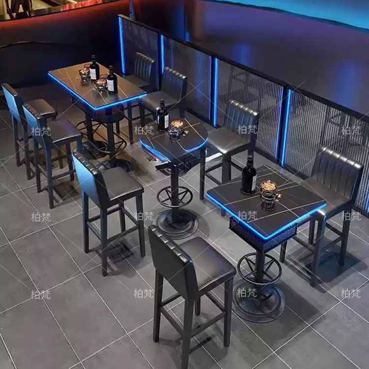Mesa y silla de pies altos combinados de música mesa luminosa mesa de comedor bar ktv caja especial sofá