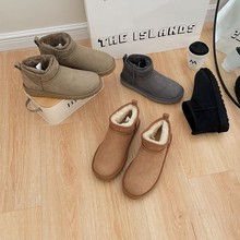 热销皮毛一体女士mini迷你短靴毛毛棉鞋雪地棉冬季情侣保暖雪地靴