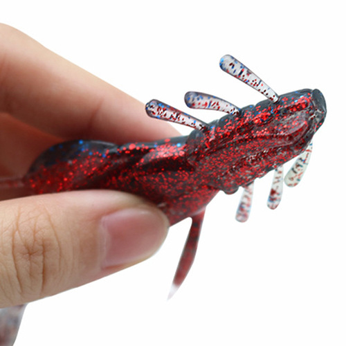 Yikun Luya's new two-color shrimp upside down fishing Texas fishing group root fishing multi-bearded soft worm lead head hook black pit fake bait cross-border